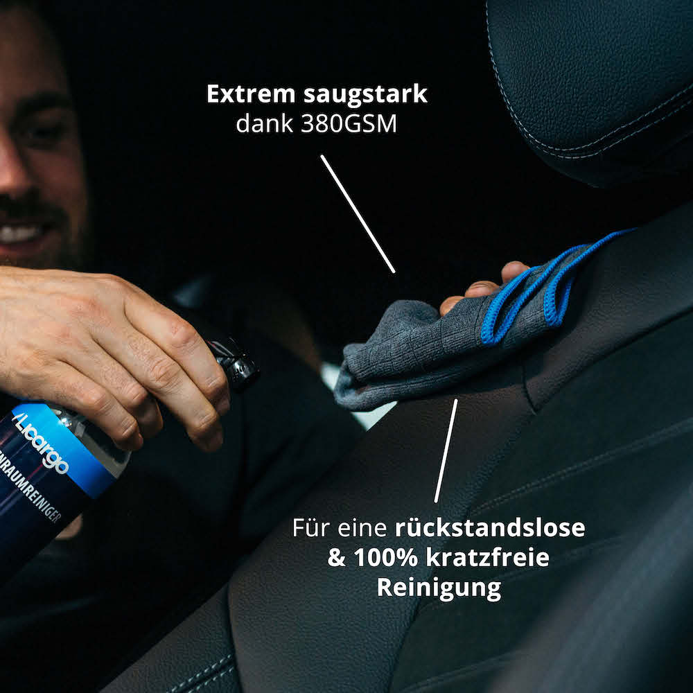 Extrem saugstark=>Unsere Mikrofasertücher nehmen Flüssigkeiten sehr gut auf und hinterlassen keinerlei Rückstände bei der Reinigung.
