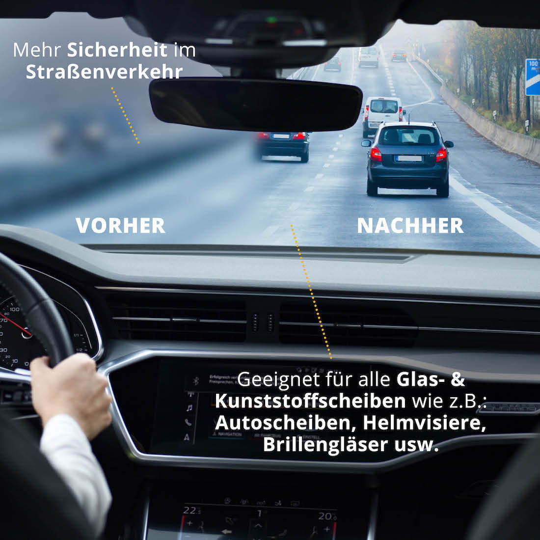 Vielseitig Anwendbar=>Egal ob Regen, Nebel, Frost oder schwankende Temperaturen - unser Antibeschlagspray ist Dein zuverlässiger Begleiter, der stets für Durchblick sorgt.