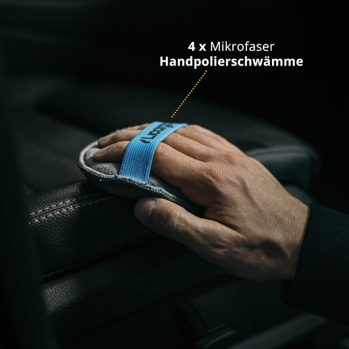 Praktisches 4er Set=>Lieferumfang:   4x Handpolierschwämme