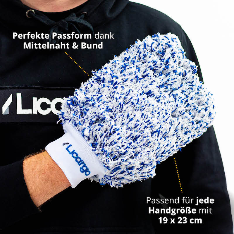 Passend für jede Handgröße=>Unser Autowaschhandschuh besteht aus schonender Mikrofaser und hinterlässt garantiert keinerlei Kratzer auf Deinem Lack.