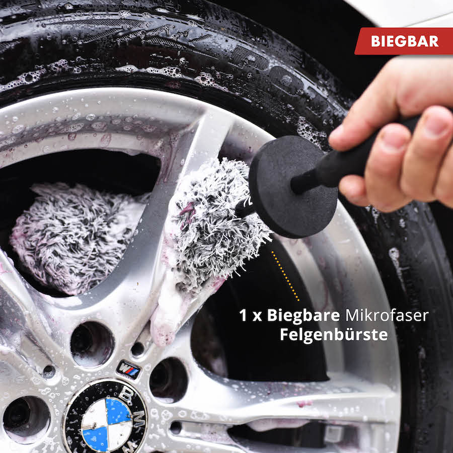 Biegbar, flexibel & dünn=>Lieferumfang: 1x Felgenbürste - biegbar