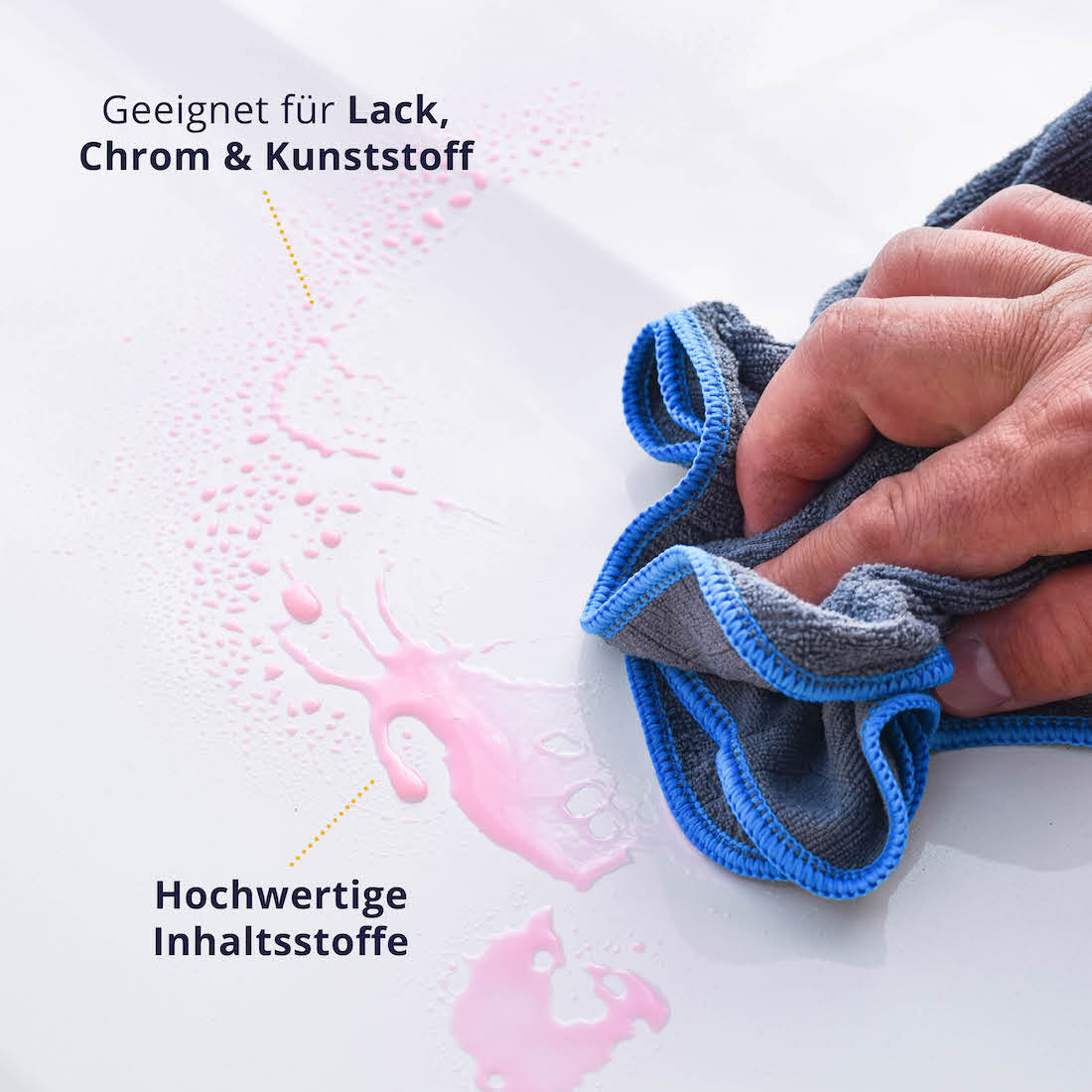 Tiefenglanz & Abperleffekt=>Unser Premium Detailer ist das Geheimnis für einen unglaublichen Tiefenglanz. Verleihe Deinem Fahrzeug ein extrem glattes und strahlendes Lackfinish.