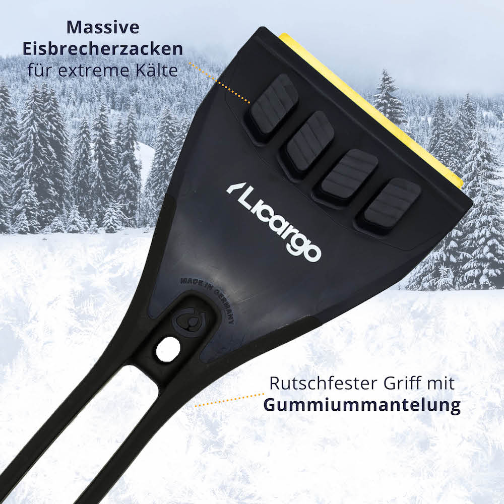 Sorgenfreie Anwendung=>Unsere Eiskratzer bieten massive Eisbrecherkanten für dicke Eisschichten und einen rutschfesten Griff mit Gummiummantelung für sicheren Halt, auch bei widrigen Bedingungen.