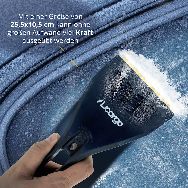 Mehr Größe für mehr Power=>Unser Eiskratzer mit Messingklinge vereinfacht das Eiskratzen erheblich und ermöglicht es Dir, Dein Auto im Handumdrehen von Eis und Schnee zu befreien.