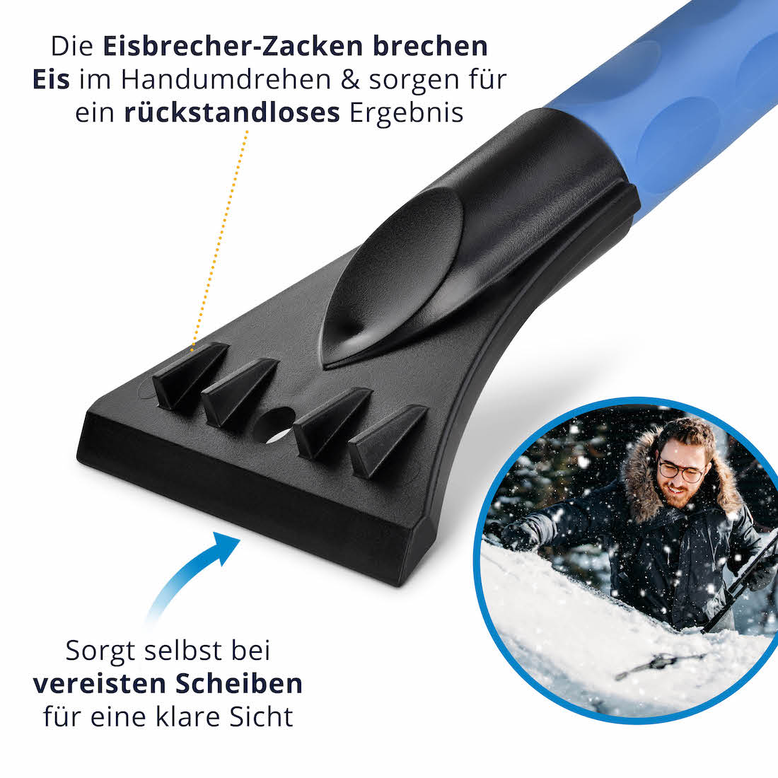 Entfernt Schnee mühelos=>Kunststoff ist weicher als Glas und wird Deine Scheibe somit nicht beschädigen. Dies gewährleistet eine sorgenfreie Anwendung und garantiert Dir stets klare und unversehrte Sicht.