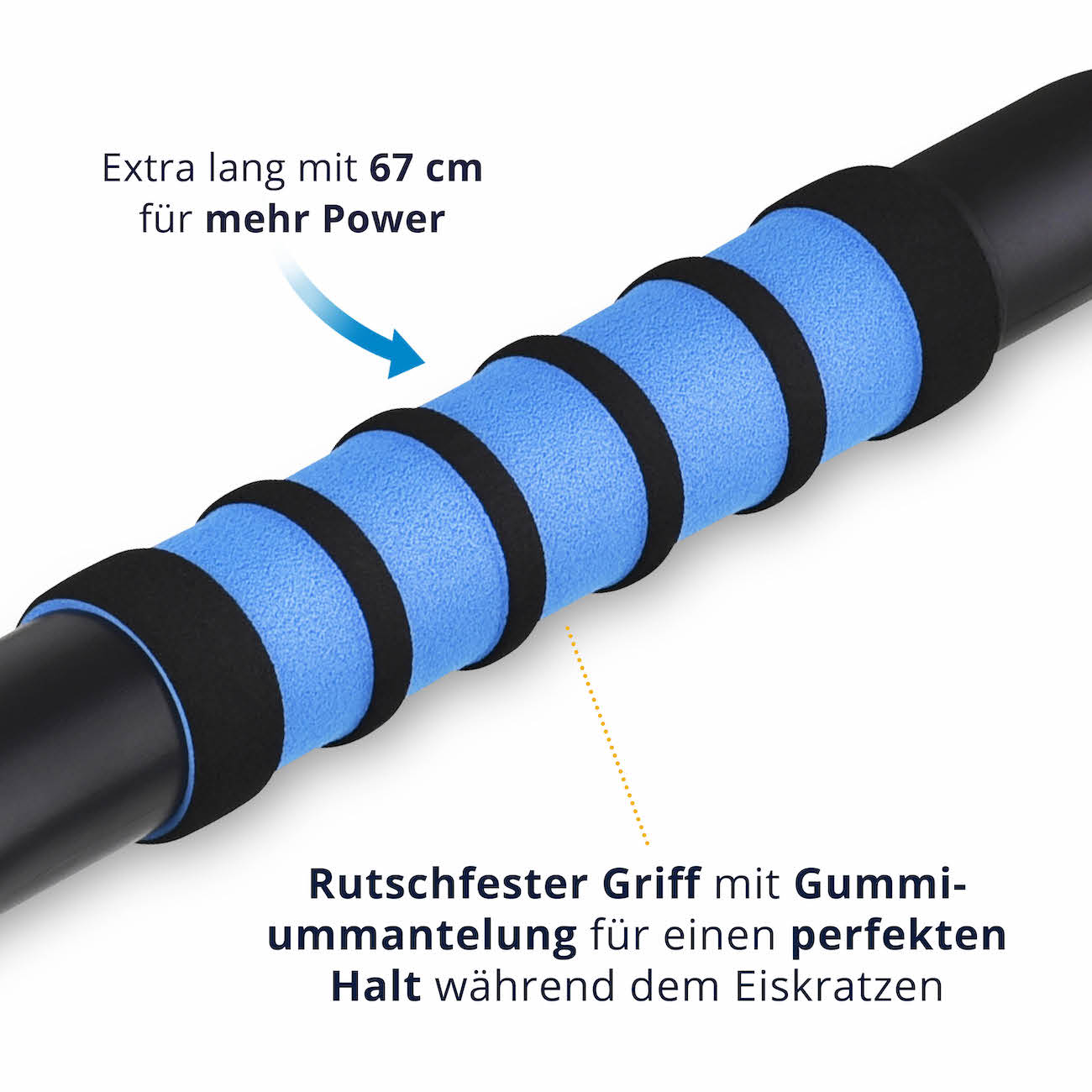 Erreicht jeden Bereich=>Der angenehm wärmende und rutschfeste Griff unserer Lösung sorgt dafür, dass Du selbst bei eisigen Temperaturen einen festen und komfortablen Halt behältst.