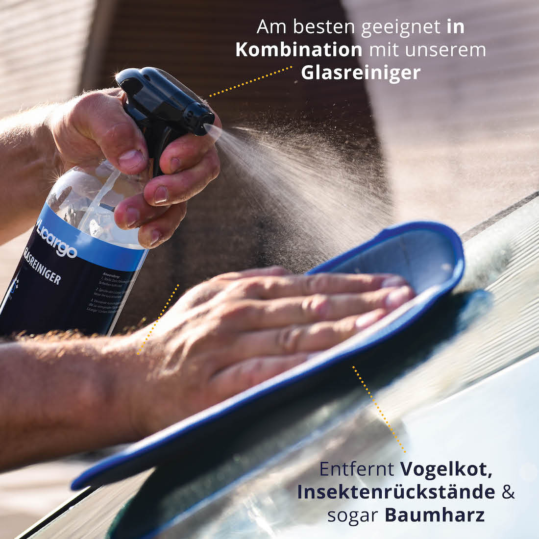 Glänzendes Ergebnis=>Unser Produkt ist ein wahres Multitalent, wenn es um die Reinigung geht. Für optimale Ergebnisse empfehlen wir die Kombination mit unserem Glasreiniger.