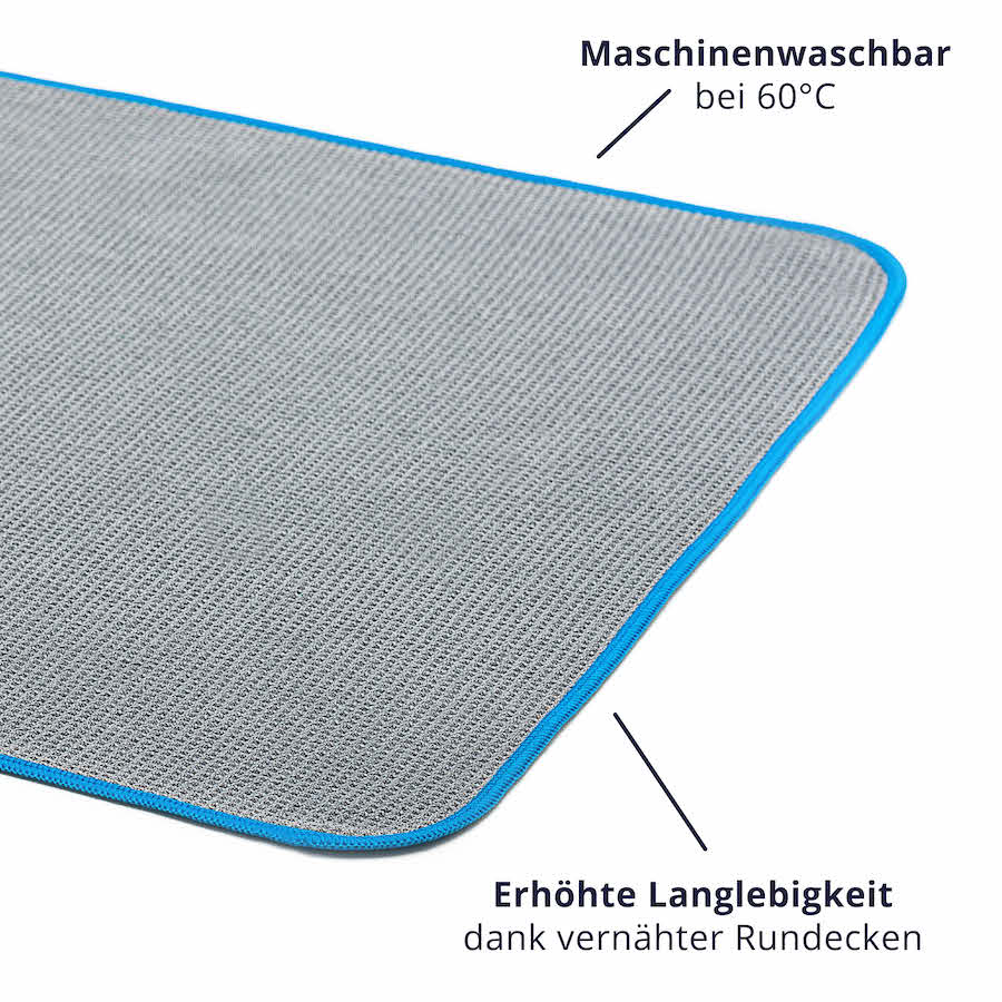 Erhöhte Langlebigkeit=>Die vernähten Rundecken sorgen für eine erhöhte Langlebigkeit und machen ein Ausfransen an der Naht unmöglich.