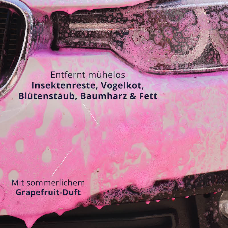 Beeindruckende Ergebnisse=>Mit unserem Insektenreiniger entfernst Du mühelos & rückstandlos Verschmutzungen. Einfach Dein Auto vor der Wäsche einsprühen, einwirken lassen & abwischen!