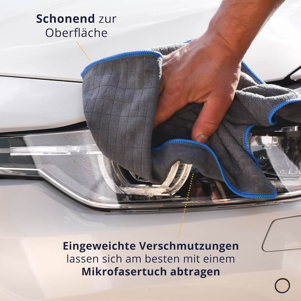 Schnell, effektiv & schonend=>Die feinen Fasern des Allround Mikrofasertuchs nehmen den Schmutz mühelos auf und hinterlassen ein glänzendes Ergebnis, das Dich begeistern wird.