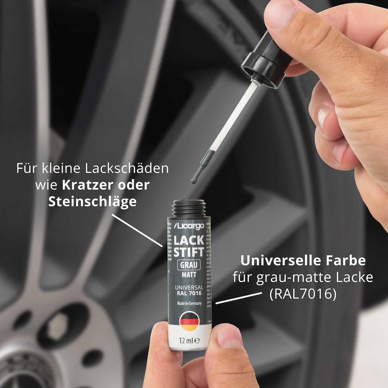 Universales grau=>Lieferumfang: 1x Lackstift Grau Matt – 12 ml