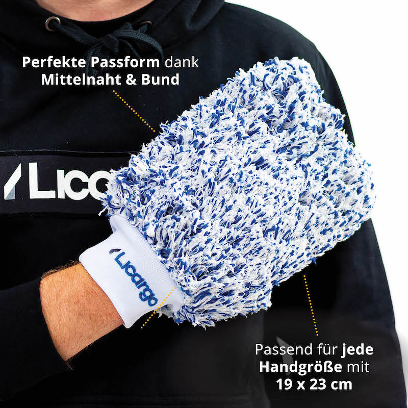 Passend für jede Hand=>Dank der Mittelnaht und des abschließenden Bundes am Handgelenk liegt unser Waschhandschuh perfekt und komfortabel in Deiner Hand.