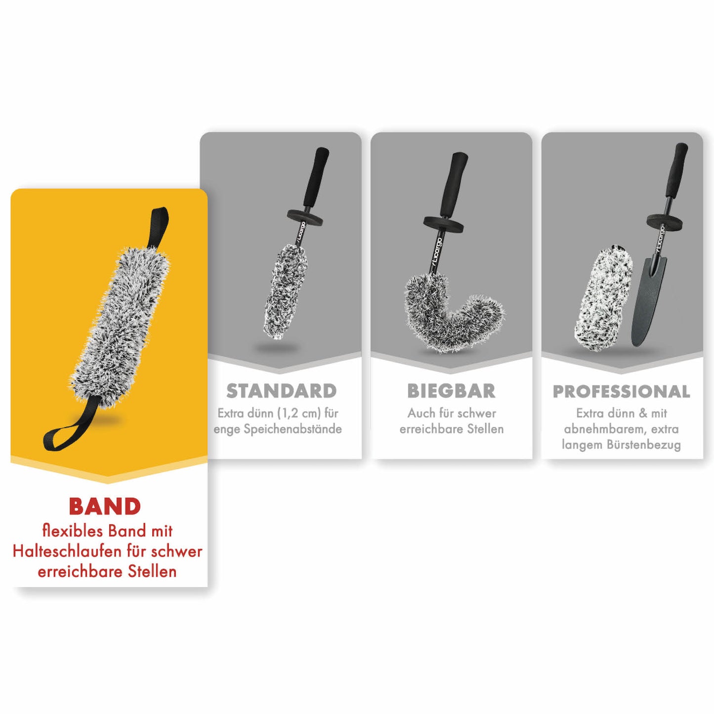 Schonendes Felgenputzband=>Egal, ob es sich um feine Speichen, glänzendes Metall oder andere empfindliche Oberflächen handelt, dieses innovative Putzband sorgt für eine schonende und dennoch gründliche Reinigung.