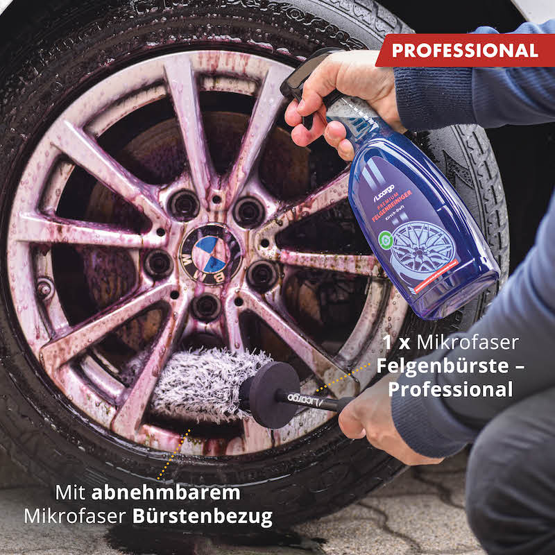 Mit abnehmbarem Bezug=>Lieferumfang: 1x Felgenbürste - Professional