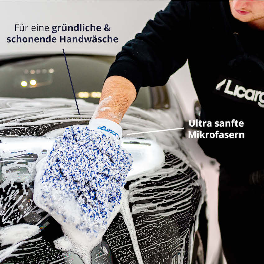 Maximale Saugkraft=>Die hohe Faserdichte und der integrierte Schwamm speichern große Mengen Wasser und Shampoo für eine effektive Reinigung.
