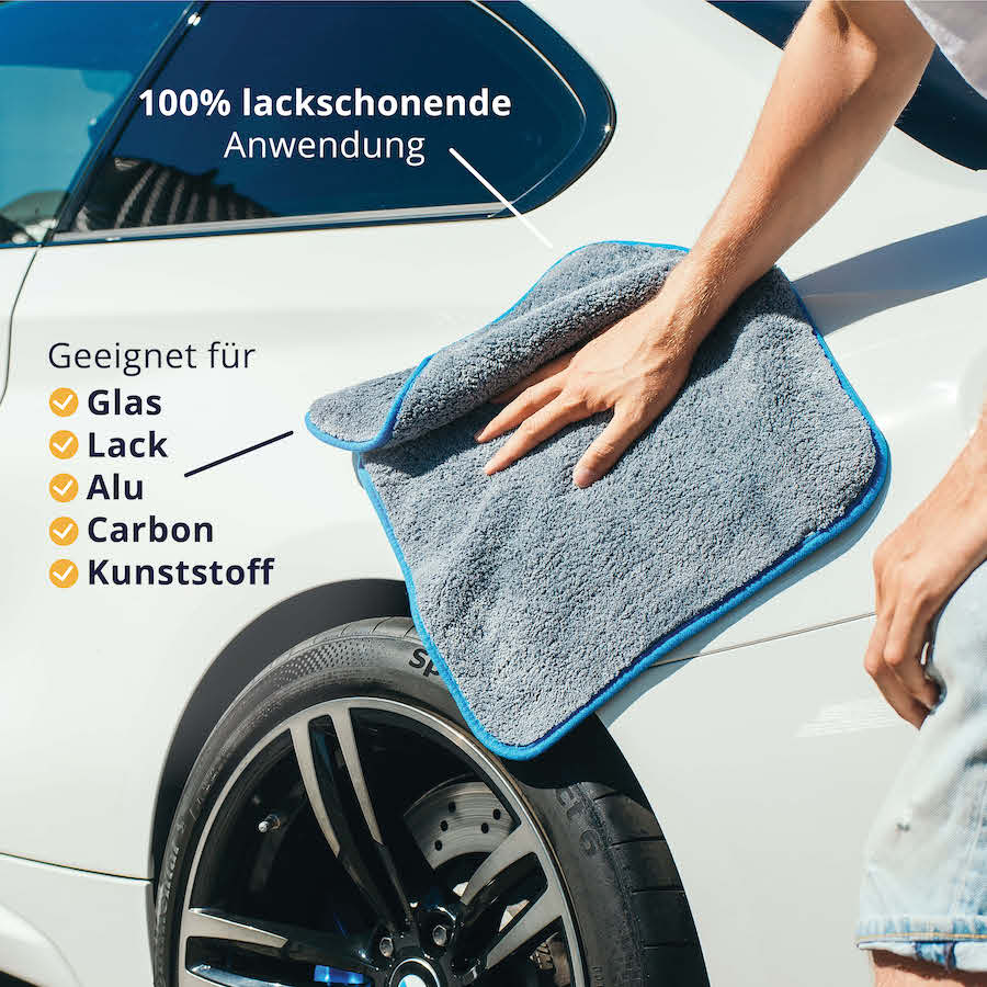 Echtes Multitalent=>Unsere Mikrofasertücher sind die ideale Lösung für eine Vielzahl von Oberflächen. Sie eignen sich perfekt für Glas, Lack, Aluminium, Carbon und Kunststoff.