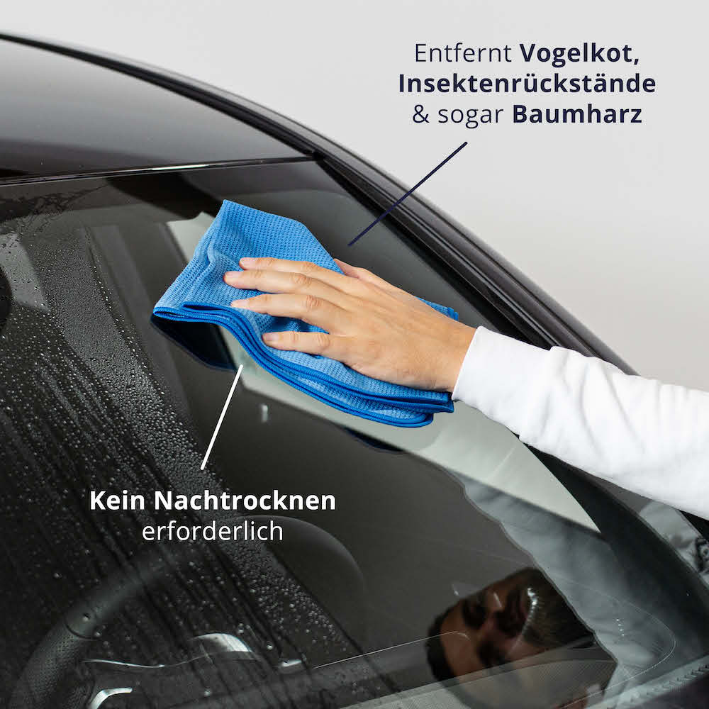 Lässt Schmutz keine Chance=>Die spezielle Waben-Struktur erhöht den Reibwert des Tuchs und lässt selbst hartnäckigen Schmutz keine Chance.