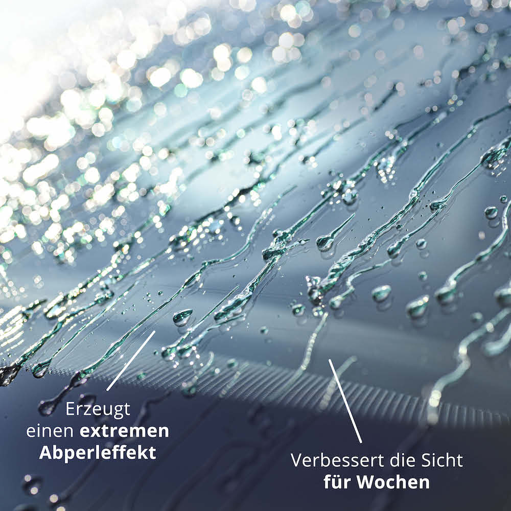 Extremer Abperleffekt=>Dank des starken Abperleffekts werden Regen & Schnee mühelos von der Windschutzscheibe abgewiesen, wodurch die Sicht erheblich erhöht werden.