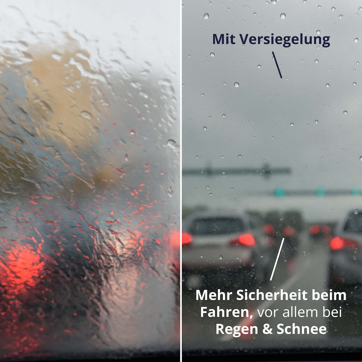 Mehr Sicherheit beim Fahren=>Selbst bei starkem unwetter kannst Du Dich auf klare Sicht verlassen – für ein sicheres und entspanntes Fahrgefühl.