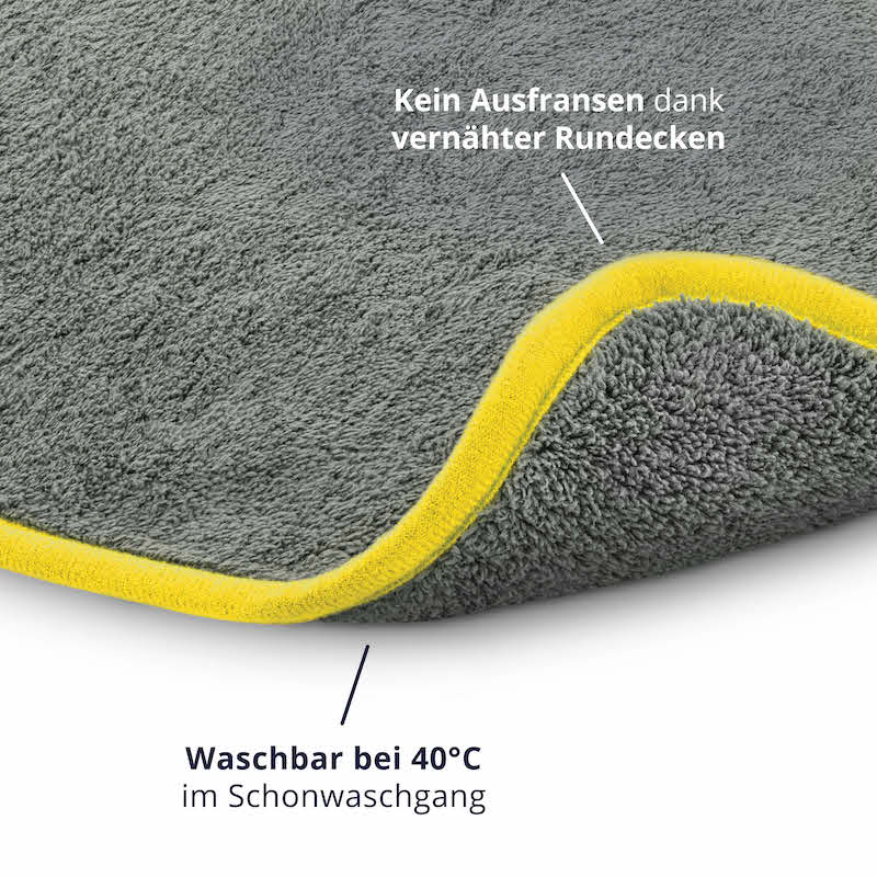 Hohe Langlebigkeit=>Dank vernähter Rundecken können die Tücher auch nach mehrfachem Waschen nicht ausfransen.