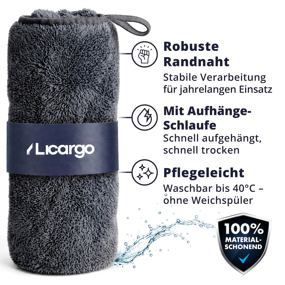 Langlebig & pflegeleicht=>Robuste Randnähte und die praktische Aufhänge-Schlaufe machen die Tücher zum langlebigen Begleiter – maschinenwaschbar bei 40°C.