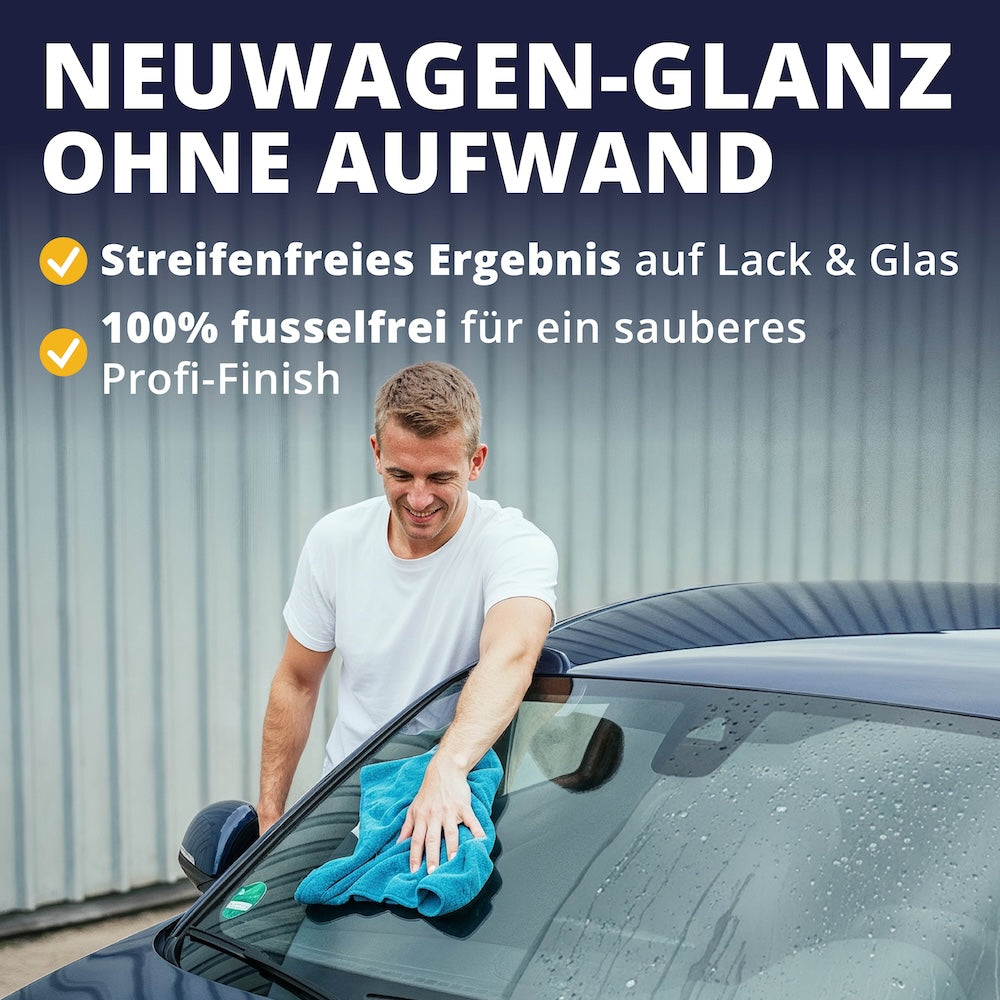 Perfektes Finish=>Erlebe makellose Ergebnisse auf Lack und Glas – ganz ohne Schlieren oder Fussel. Für maximalen Glanz und ein Finish, das aussieht wie frisch vom Autohaus.