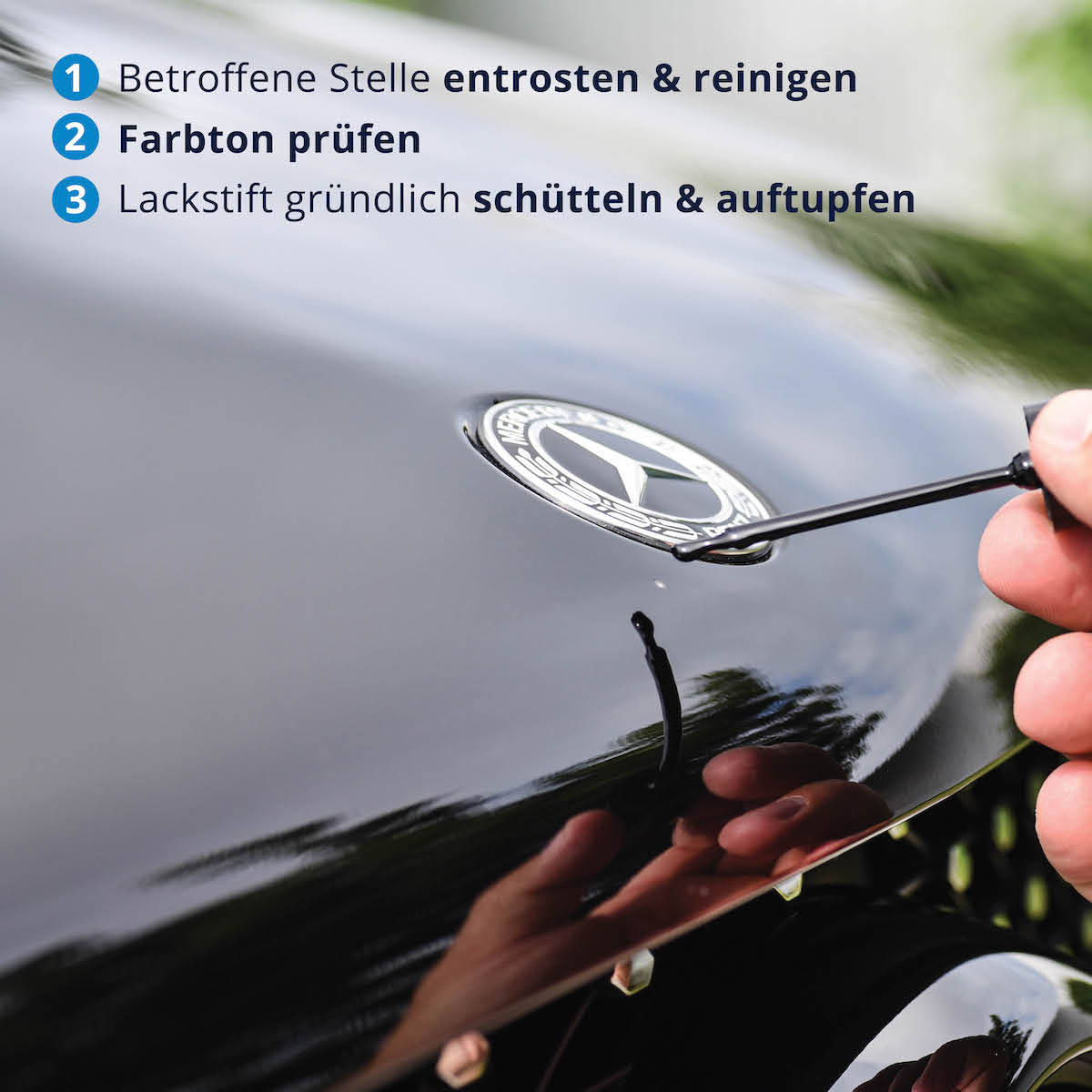 Einfache Anwendung=>Der Lackstift kommt in einer handlichen Größe und ermöglicht präzises Auftragen, um das Erscheinungsbild des Autos zu verbessern.