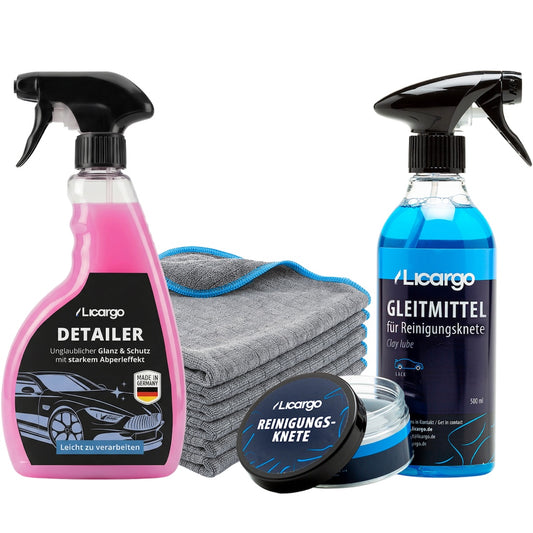 Showroom-Glanz auf Knopfdruck=>Unser Detailer Set Plus sorgt für atemberaubenden Tiefenglanz und schützt Deinen Lack gleichzeitig vor Wasserflecken und schädlichen Umwelteinflüssen.