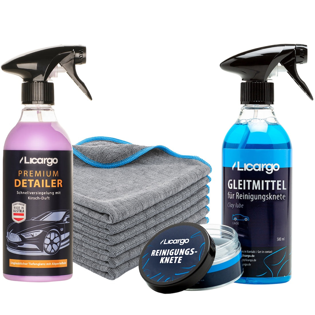 Showroom-Glanz auf Knopfdruck=>Unser Detailer Set Plus sorgt für atemberaubenden Tiefenglanz und schützt Deinen Lack gleichzeitig vor Wasserflecken und schädlichen Umwelteinflüssen.