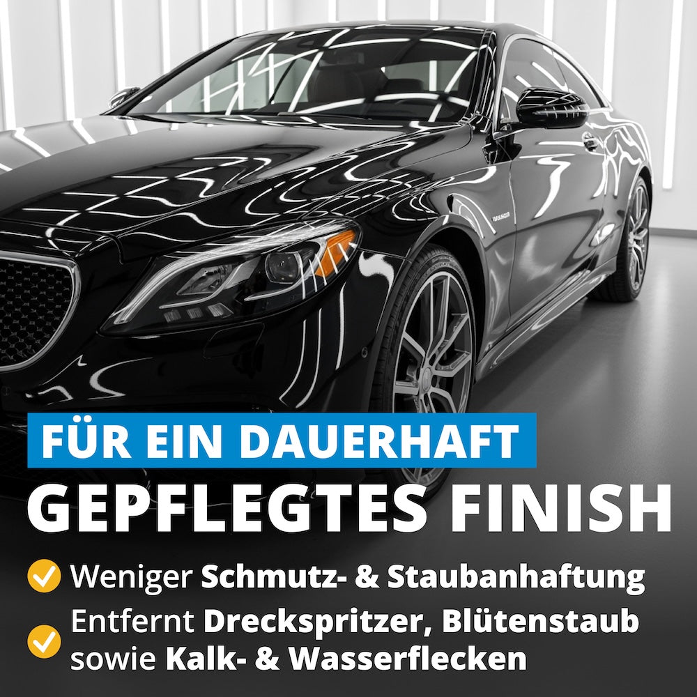 Ideal für zwischendurch=>Unser Detailer entfernt mühelos Blütenstaub, Wasserflecken und leichte Dreckspritzer. Sanft zum Lack, stark gegen Schmutz – für einen frischen Look in Sekunden.