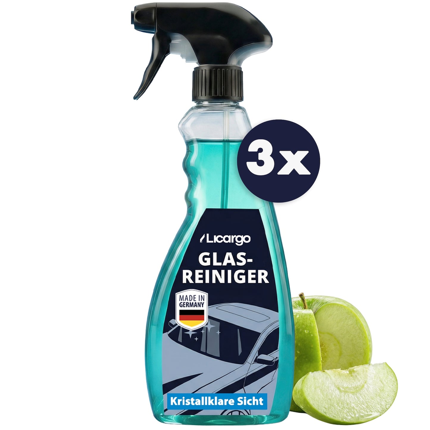 Kristallklare Autoscheiben=>Mit dem Licargo Glasreiniger erhältst Du die perfekte Lösung für eine mühelose und schlierenfreie Reinigung, selbst bei hartnäckigen Verschmutzungen.