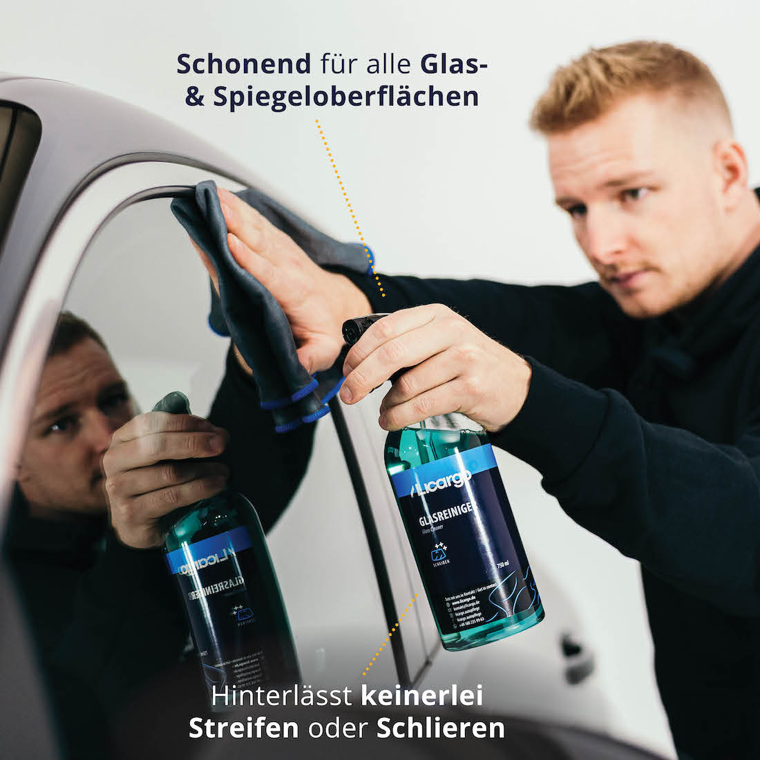 Für Innen & Außenscheiben=>Der Glasreiniger eignet sich gleichermaßen für die Reinigung der Außen- und Innenseiten Deiner Autoscheiben.