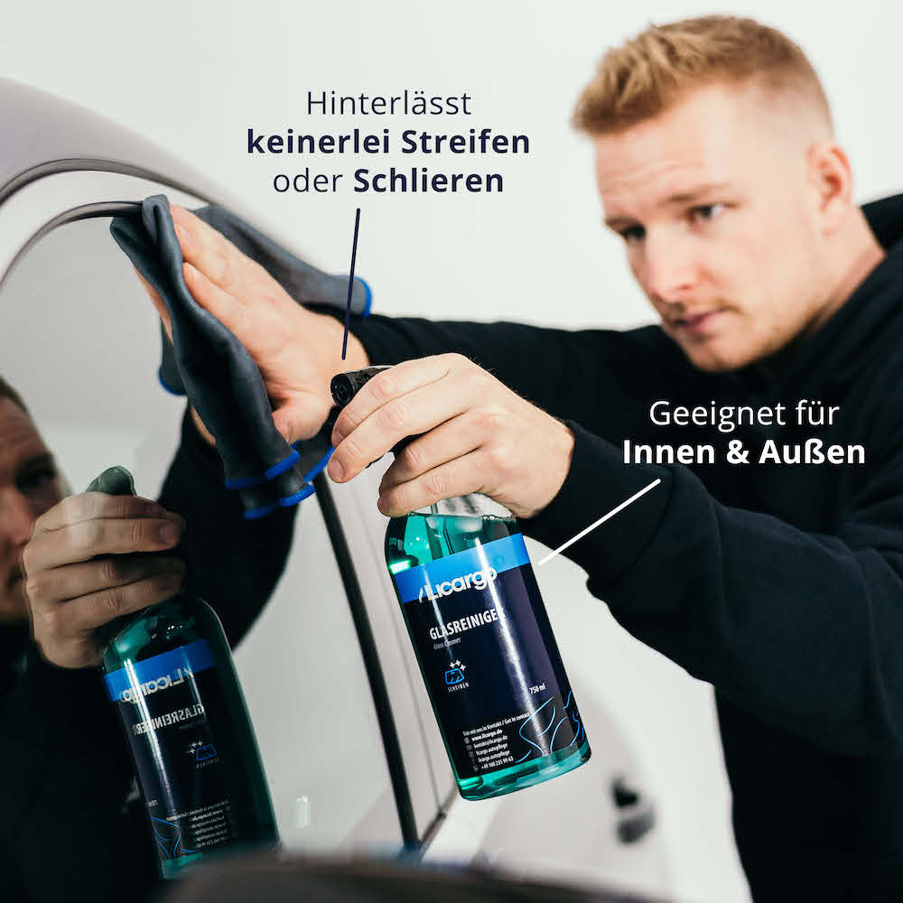 Für Innen & Außenscheiben=>Der Glasreiniger eignet sich gleichermaßen für die Reinigung der Außen- und Innenseiten Deiner Autoscheiben und sorgt für ein makelloses Ergebnis ohne Schlieren.