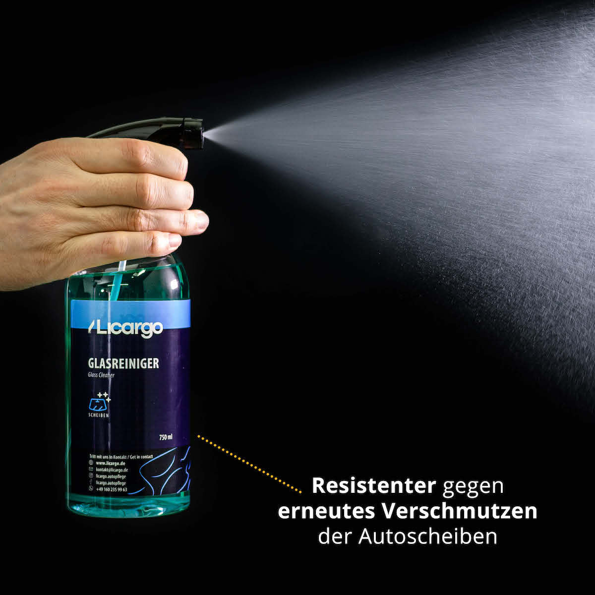 Tiefenwirkung & Abperleffekt=>Unser Glasreiniger hinterlässt nach der Anwendung eine unsichtbare Schutzschicht auf Deinen Autoscheiben, die sie vor Schmutz und Verunreinigungen schützt.