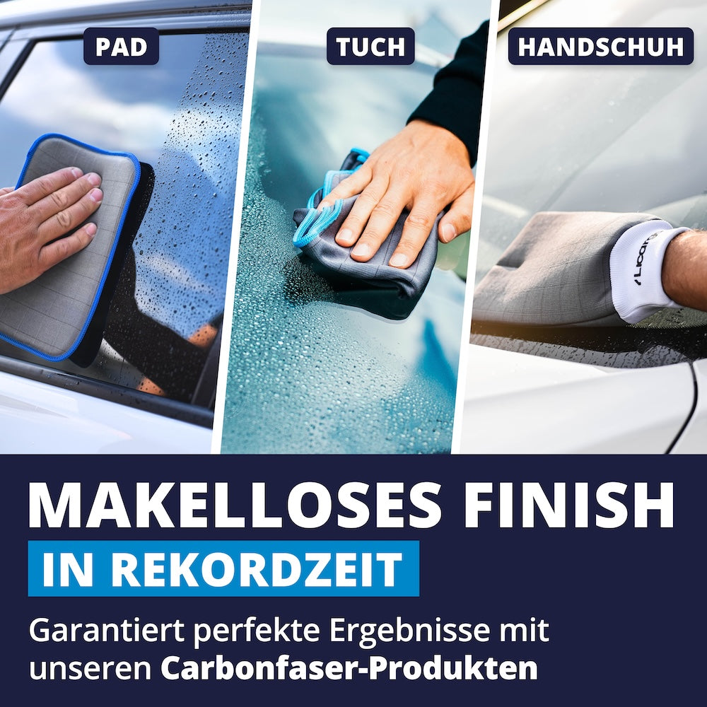 Perfektes Zusammenspiel=>Ob Pad für schwer erreichbare Ecken, Tuch für große Flächen oder Handschuh für maximale Kontrolle – mit dem passenden LICARGO Zubehör holst Du das Beste aus Deinem Glasreiniger heraus.