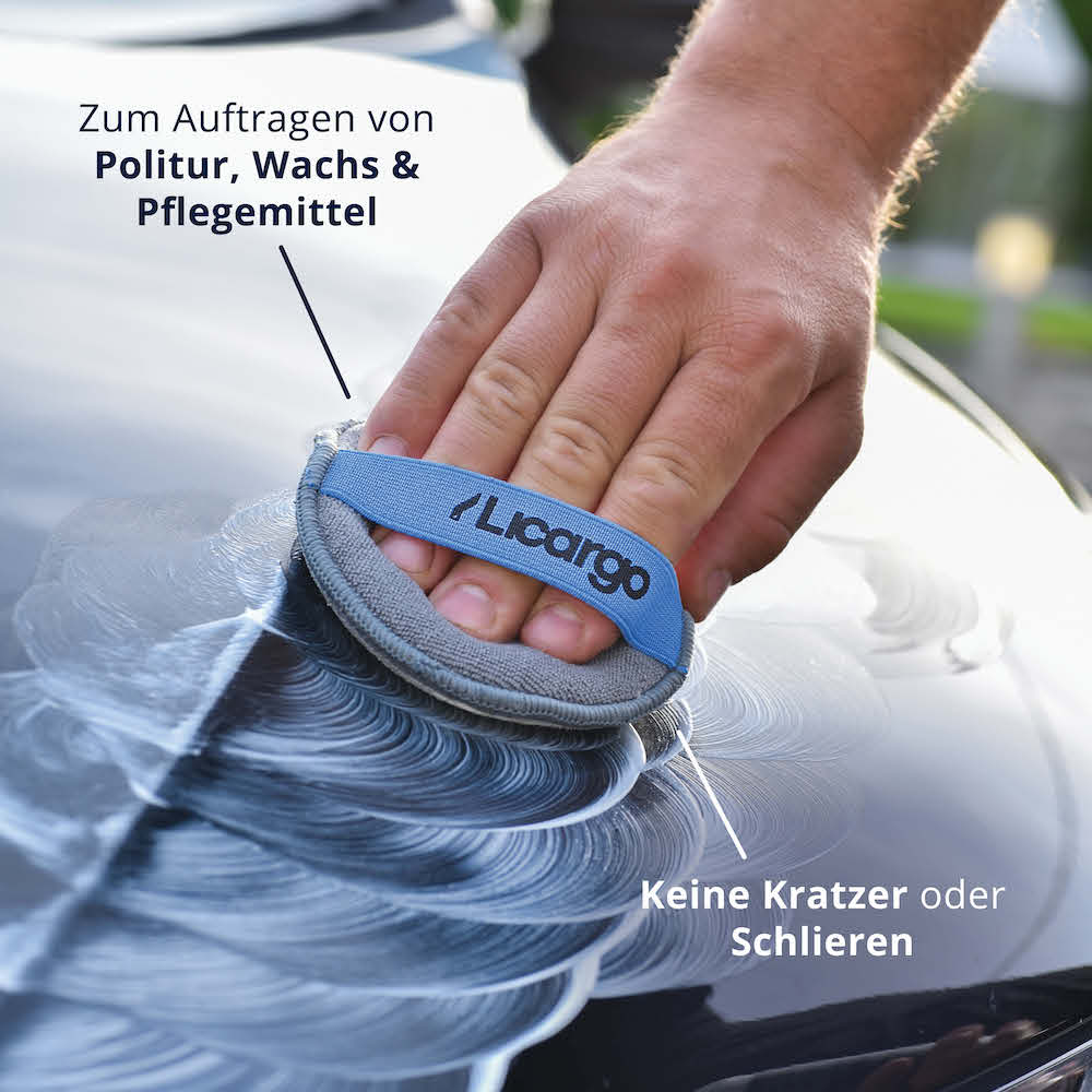 Vielseitig einsetzbar=>Der Handpolierschwamm eignet sich zum Auftragen von Wachs- und Autopolitur sowie für die Cockpit- und Innenraumpflege.