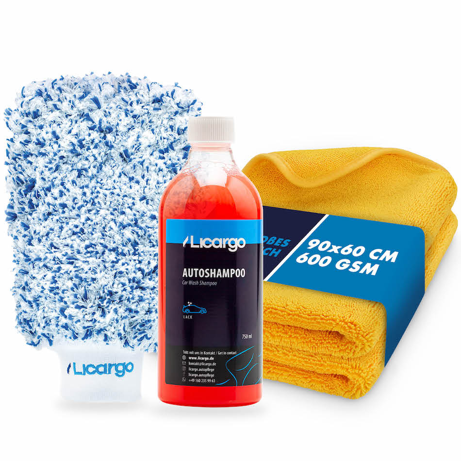 Sauber & trocken in einem=>Das Licargo Handwäsche Set Plus macht Dich startklar für die nächste Autowäsche. Für eine besonders schonende Reinigung!