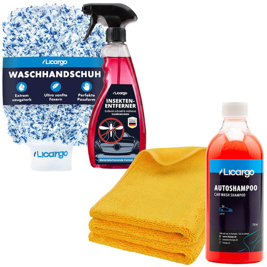 Sauber & trocken in einem=>Erlebe mit unserem Handwäsche Set Pro eine schonende und effektive Handwäsche, die Deinem Fahrzeug einen strahlenden Glanz verleiht.