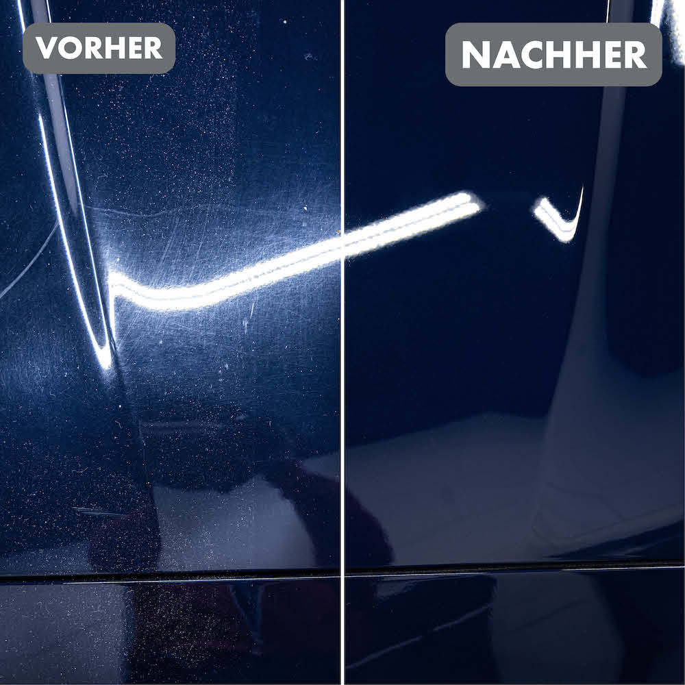 Vorher-Nachher-Effekt=>Erlebe die transformative Kraft unserer Autopolitur hautnah und überzeuge Dich selbst von der atemberaubenden Brillanz, die sie Deinem Fahrzeug verleihen kann!