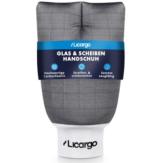 Für eine Glasklare Sicht=>Der speziell entwickelte Glas & Scheiben Handschuh von Licargo vereinfacht Deine Reinigung von Glas- und Spiegeloberflächen.