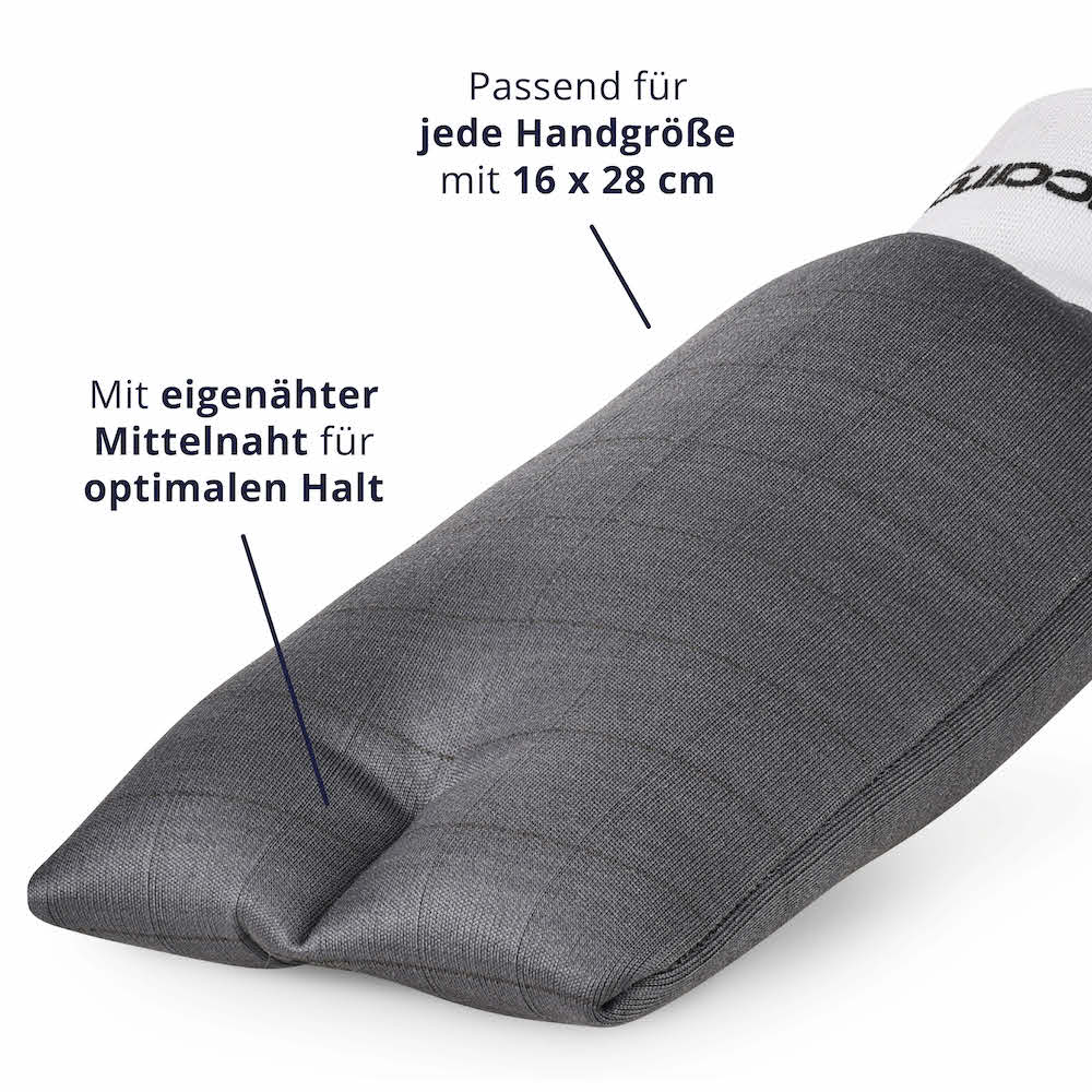 Perfekte Passform=>Die Mittelnaht sorgt für eine ideale Anpassung an jede Handgröße und bietet festen Halt bei der Reinigung. Dadurch kannst Du präzise und ohne Verrutschen arbeiten.