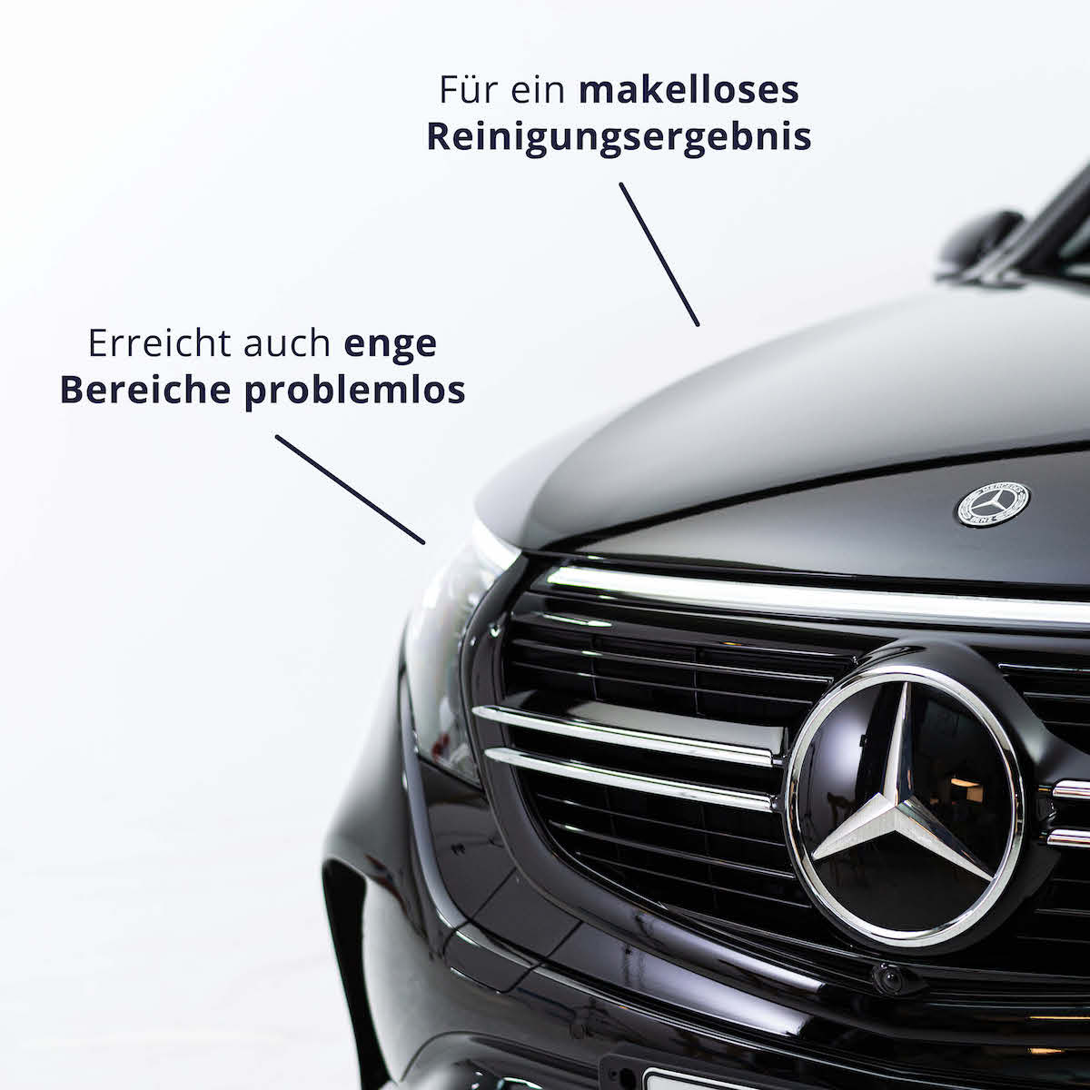 Makelloses Reinigungsergebnis=>Erreicht mühelos enge Bereiche und hinterlässt ein glänzendes Finish ohne Streifen oder Schlieren.
