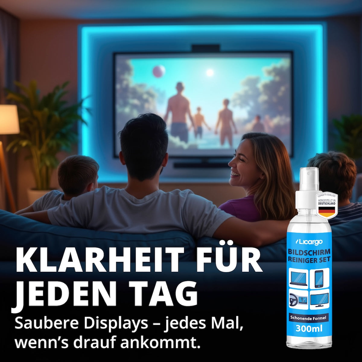 Mehr als nur sauber=>Mit unserem Bildschirmreiniger Set bleibt Dein Alltag frei von Schlieren, Fusseln und Unsicherheit. Reinheit, die Du sehen und fühlen kannst.