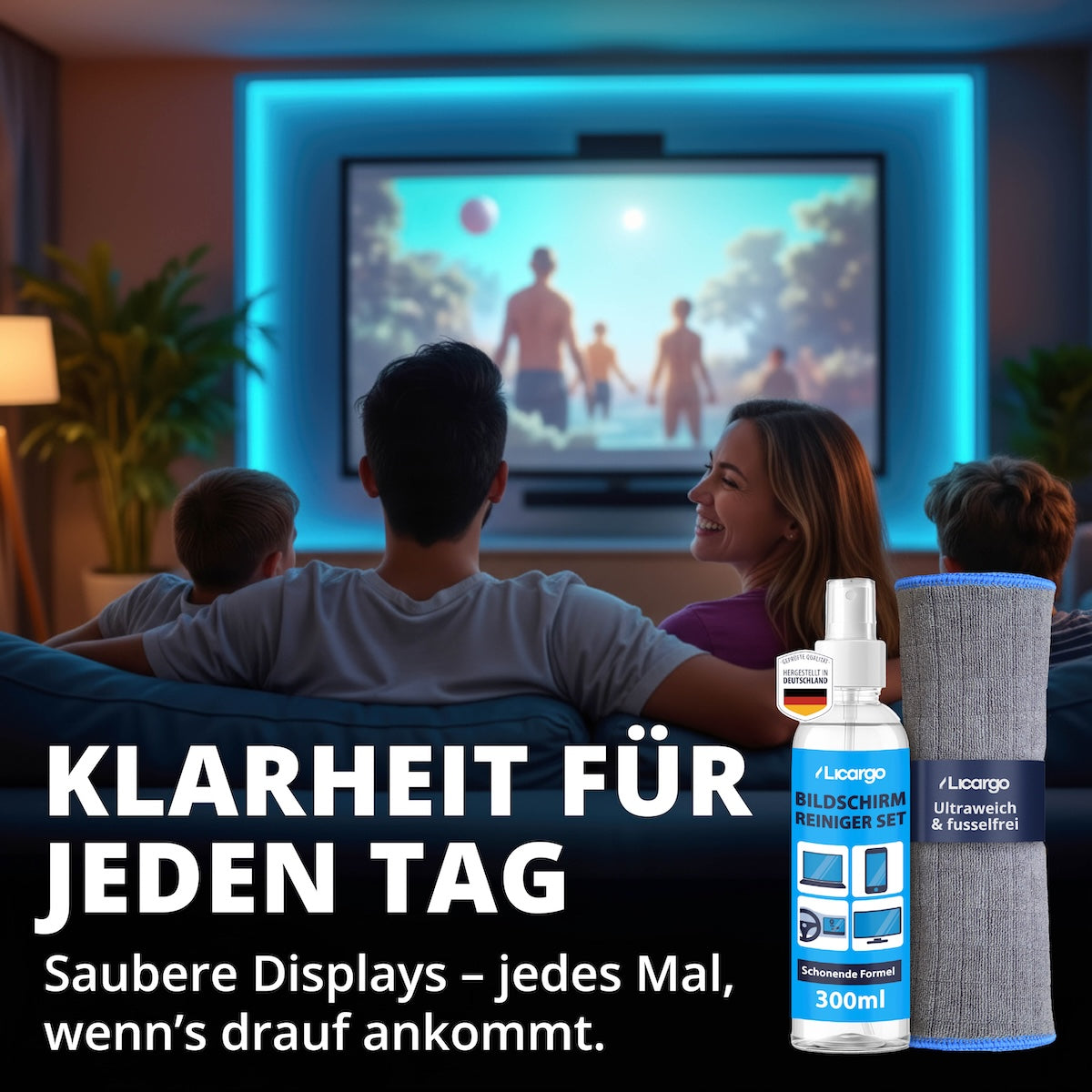 Mehr als nur sauber=>Mit unserem Bildschirmreiniger Set bleibt Dein Alltag frei von Schlieren, Fusseln und Unsicherheit. Reinheit, die Du sehen und fühlen kannst.