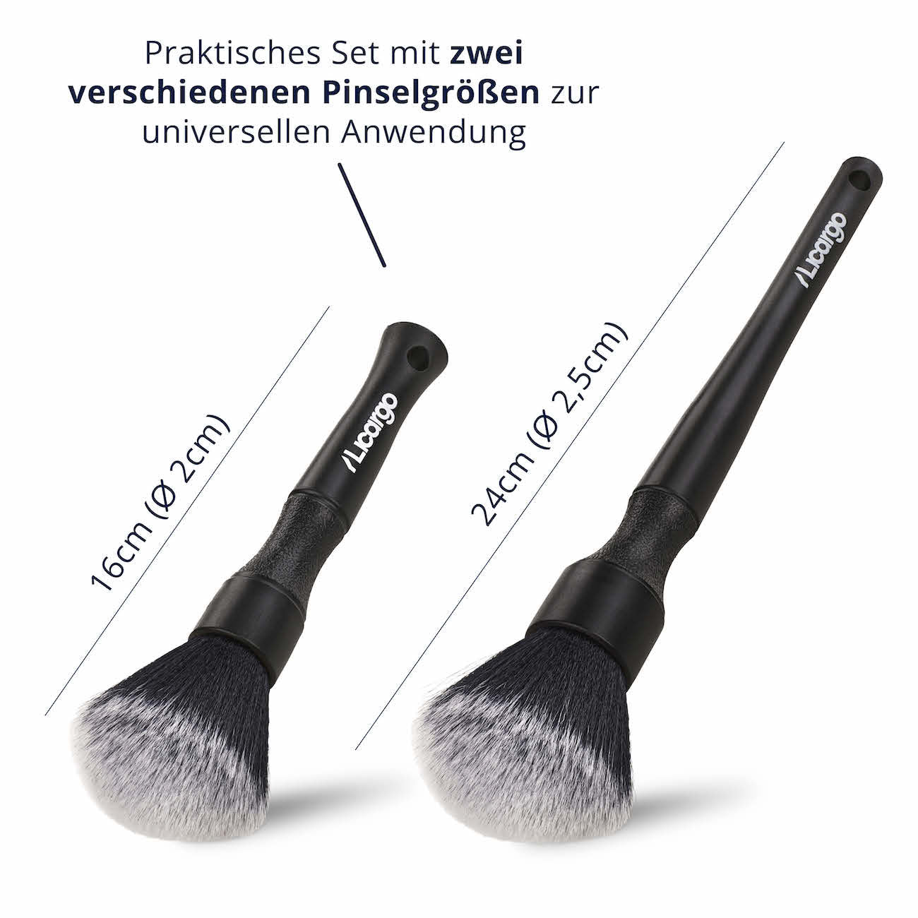 Für jeden Bereich gerüstet=>Unser praktisches Set mit zwei verschiedenen Pinselgrößen ermöglicht die effektive Reinigung großer Flächen und enger Zwischenräume.