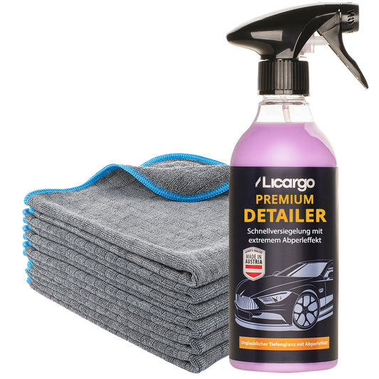 Showroom-Glanz auf Knopfdruck=>Unser Detailer Set sorgt für atemberaubenden Tiefenglanz und schützt Deinen Lack gleichzeitig vor Wasserflecken und schädlichen Umwelteinflüssen.