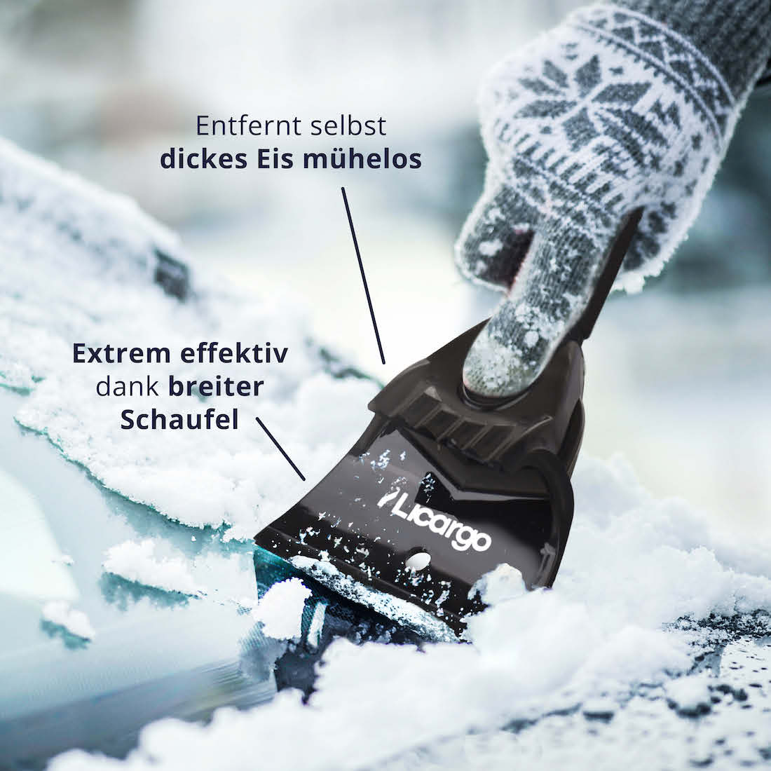 Breite Schaufel=>Lieferumfang: 1x Eiskratzer - Kunststoff