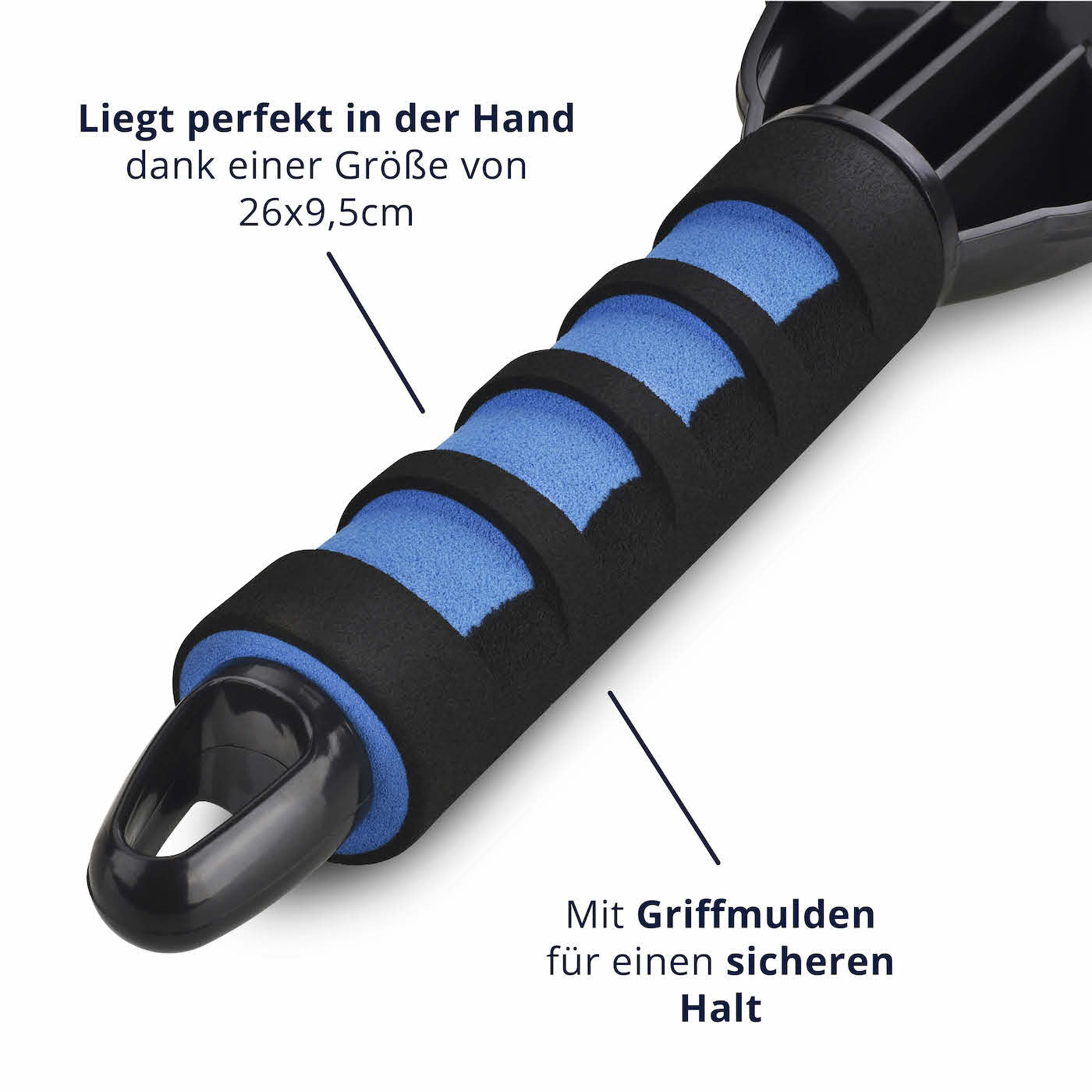 Komfortabler Griff=> Die Griffpolsterung bietet Komfort und schützt vor Kälte, sodass Du den Eiskratzer fest halten kannst, ohne dabei kalte Hände zu bekommen.