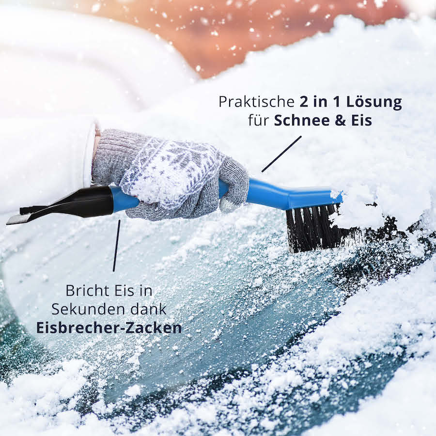 Bricht Eis in Sekunden=>Lieferumfang: 1x Eiskratzer mit Schneebesen (41cm)