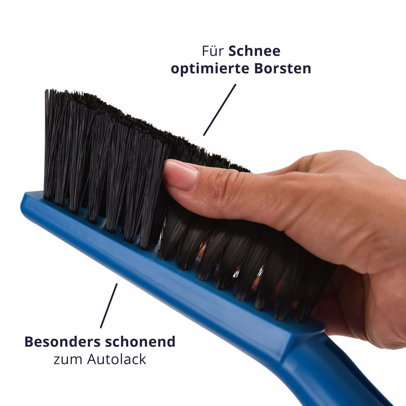 Besonders schonend=>Die extra für Schnee optimierten Borsten entfernen selbst schwere Schneemassen und sind dennoch schonend zu Deinem Autolack.